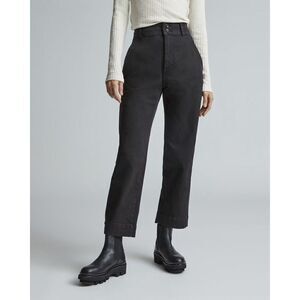 Everlane The Organic Straight-Leg Crop Pant Black Size 0 NWT